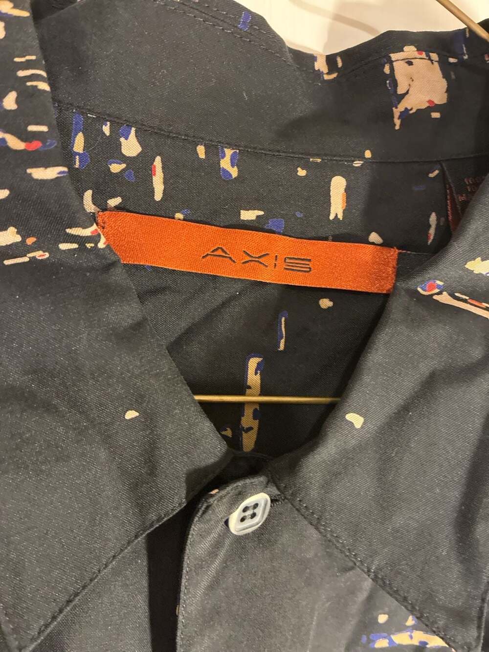 Axis Silk Short Sleeve Button Up Shirt Abstract Print